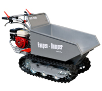 Raupen-Dumper RC500 optional mit Zubehör erhältlich: hydr. Ladeschaufel, hydr. Schneeschild, Leichtgutwanne 600ltr. und Multi-Sauger MCS520